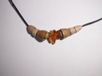 Collier aus Bernstein und Holzperlen, maritim und unikat