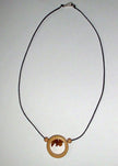 Collier aus Bernstein und Holzring, Einzelstück von Rügen
