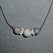 Collier mit 3 Feuersteinkugeln und 925er Silber
