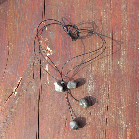 Kette aus Feuersteinnuggets mit 925er Silberring