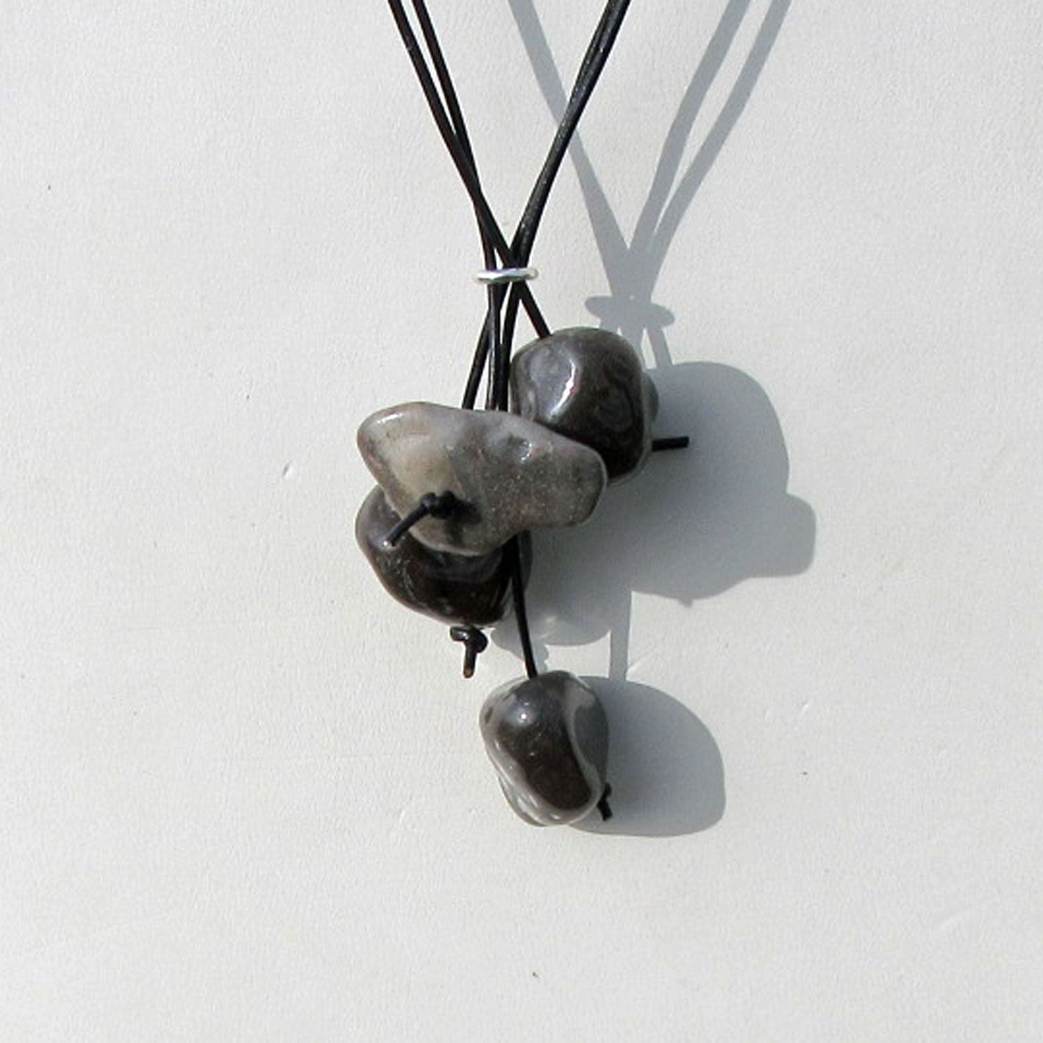 Kette aus Feuersteinnuggets mit 925er Silberring