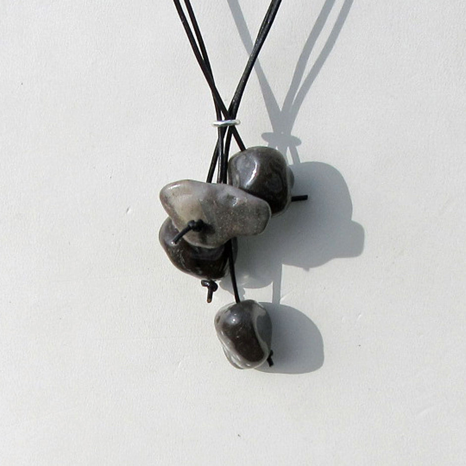 Kette aus Feuersteinnuggets mit 925er Silberring