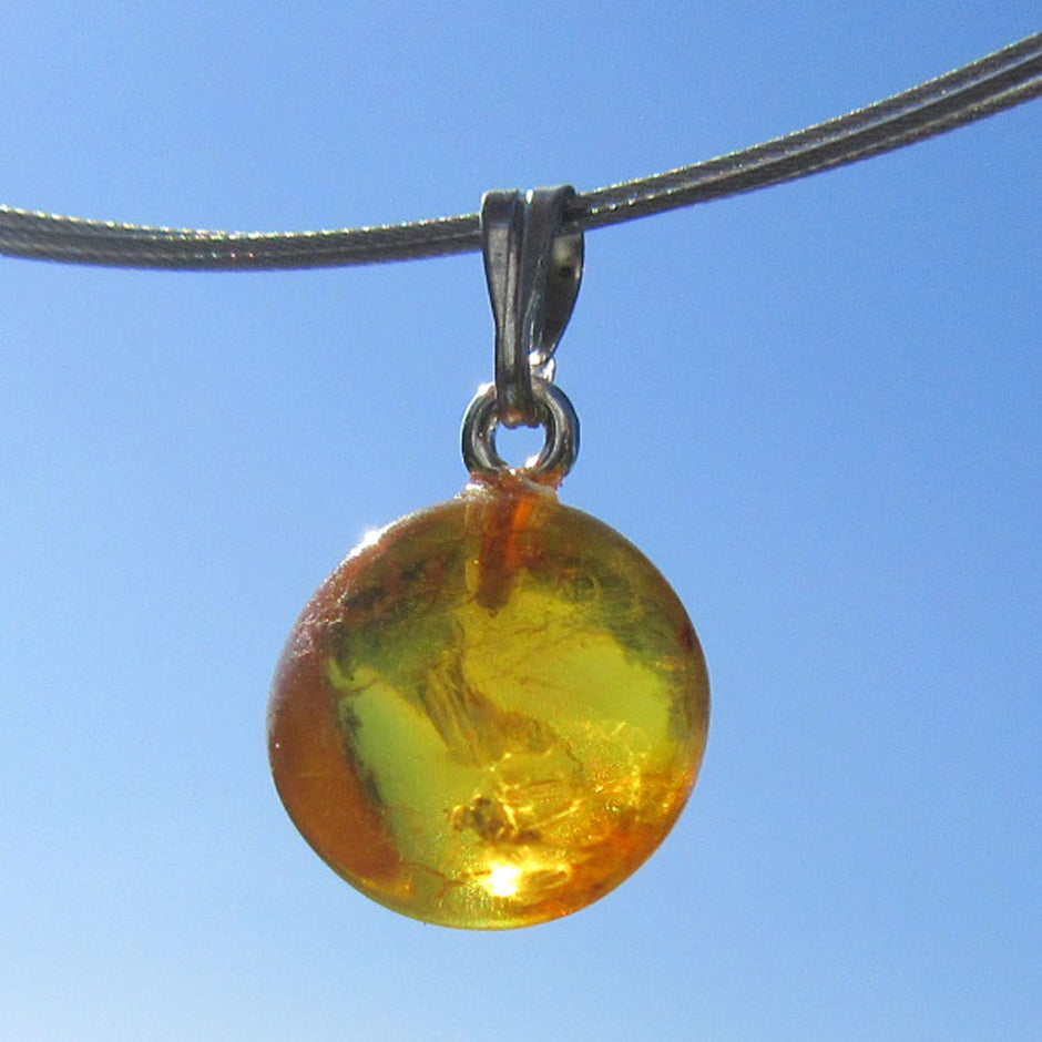 Bernsteinanhänger mit Inkluse – Einblick in die Vergangenheit