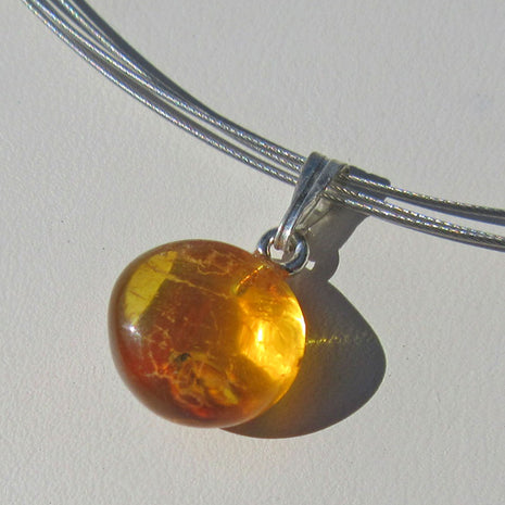 Bernsteinanhänger mit Inkluse – Einblick in die Vergangenheit