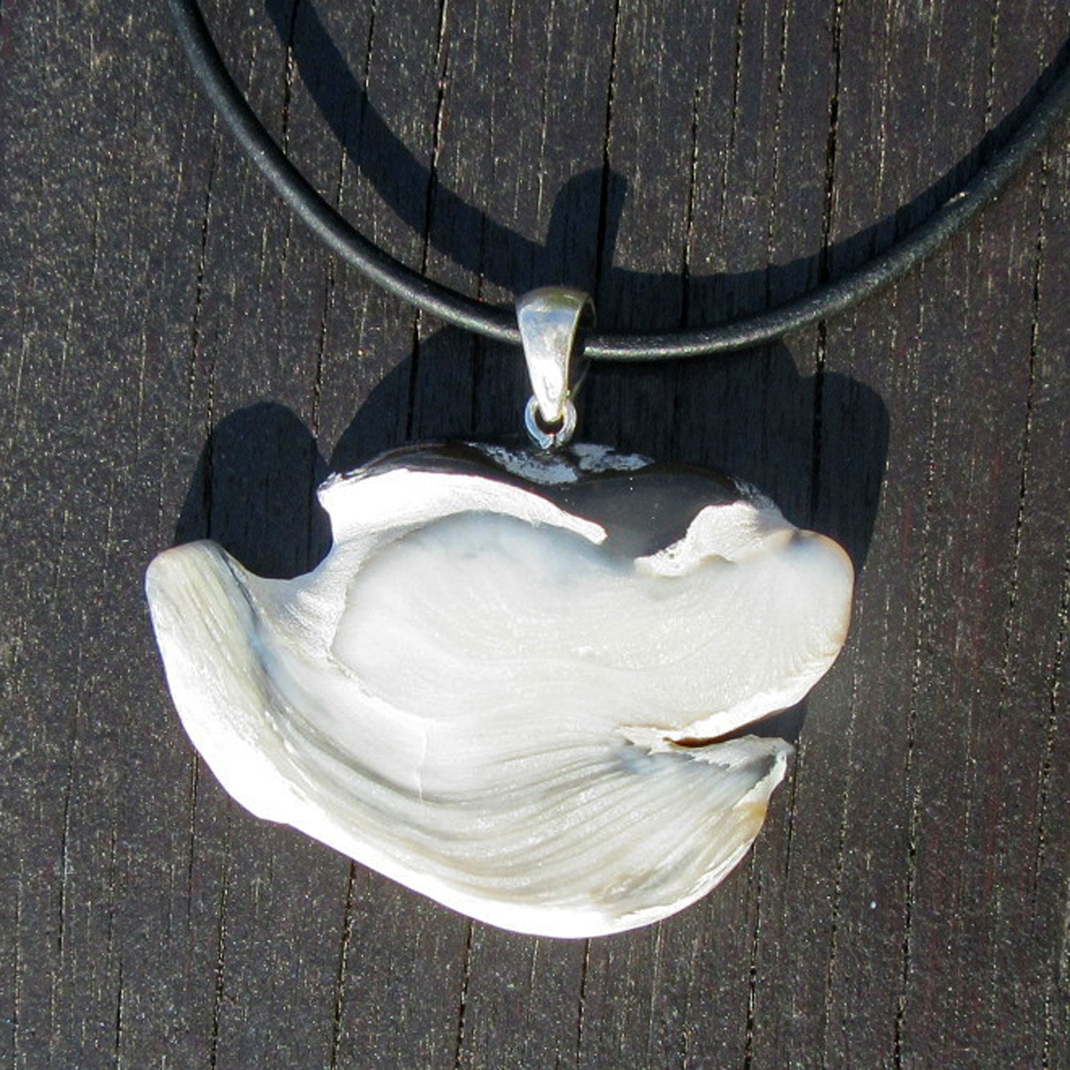 Einzelstück: Fossil-Anhänger aus versteinertem Muschelkalk