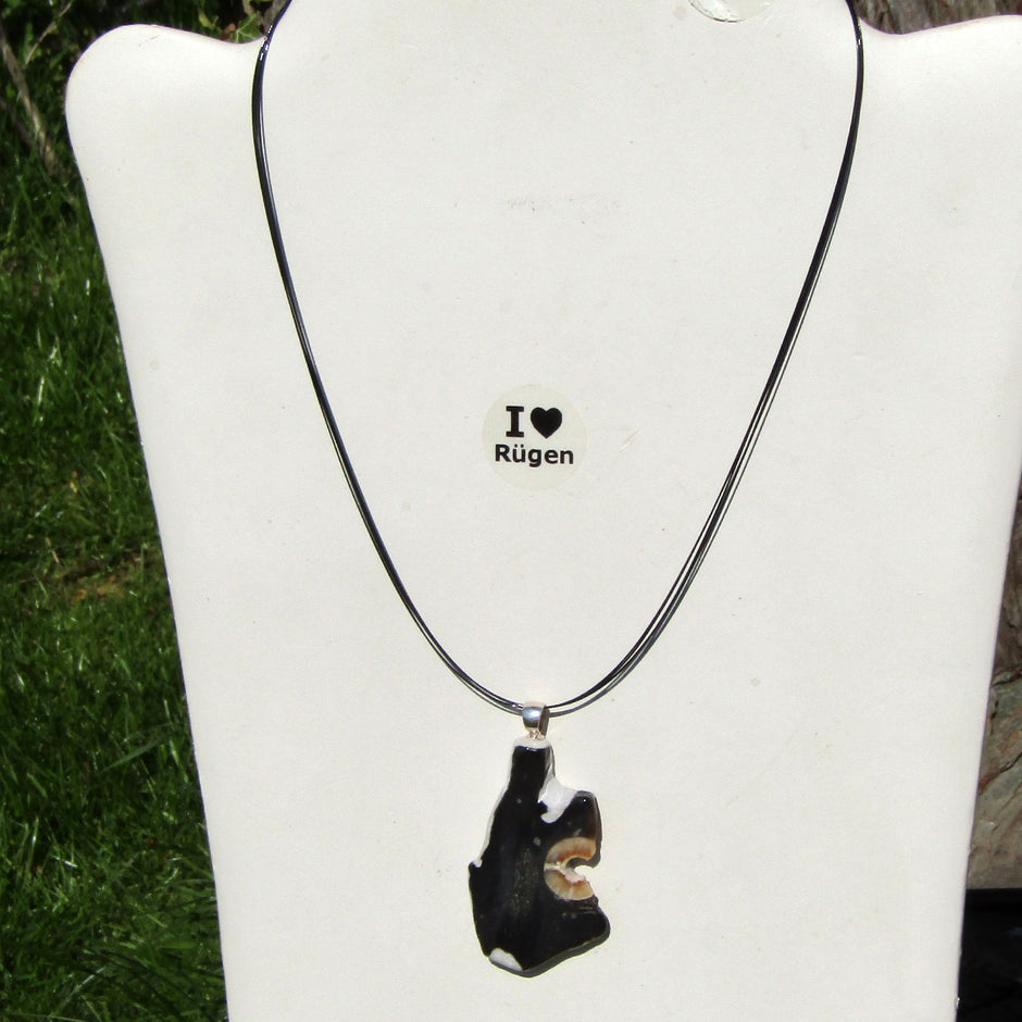 Anhänger Donnerkeil aus Feuerstein mit Silberring