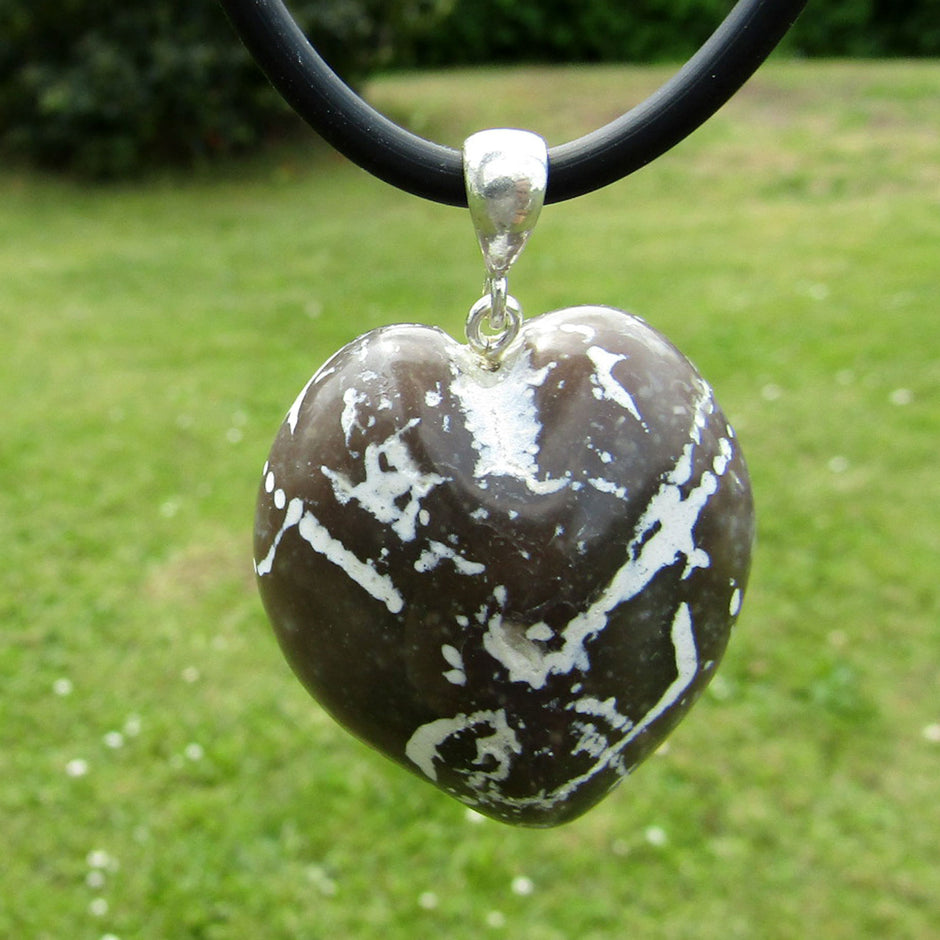 Versteinerter Herzseeigel mit Silberöse, Unikat