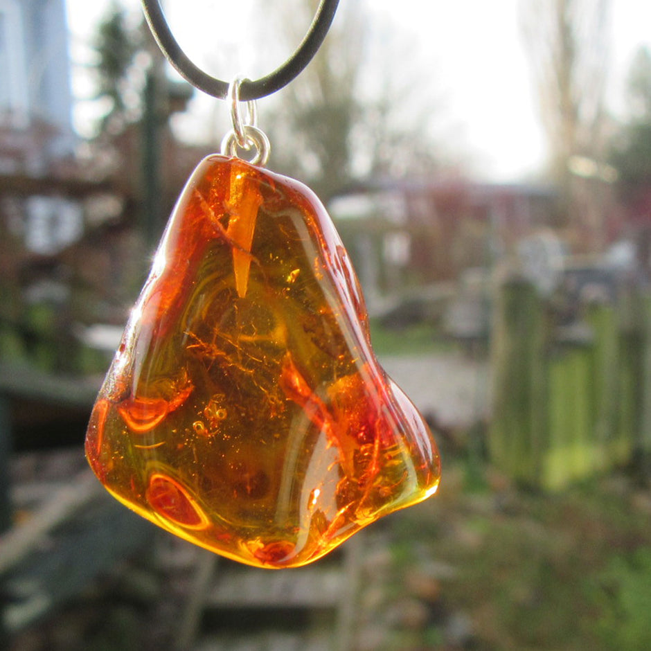 Einzigartiger Bernstein-Anhänger mit Ameisen-Inklusen