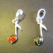 Silberanhänger Note mit Bernsteincabochon, Unikat