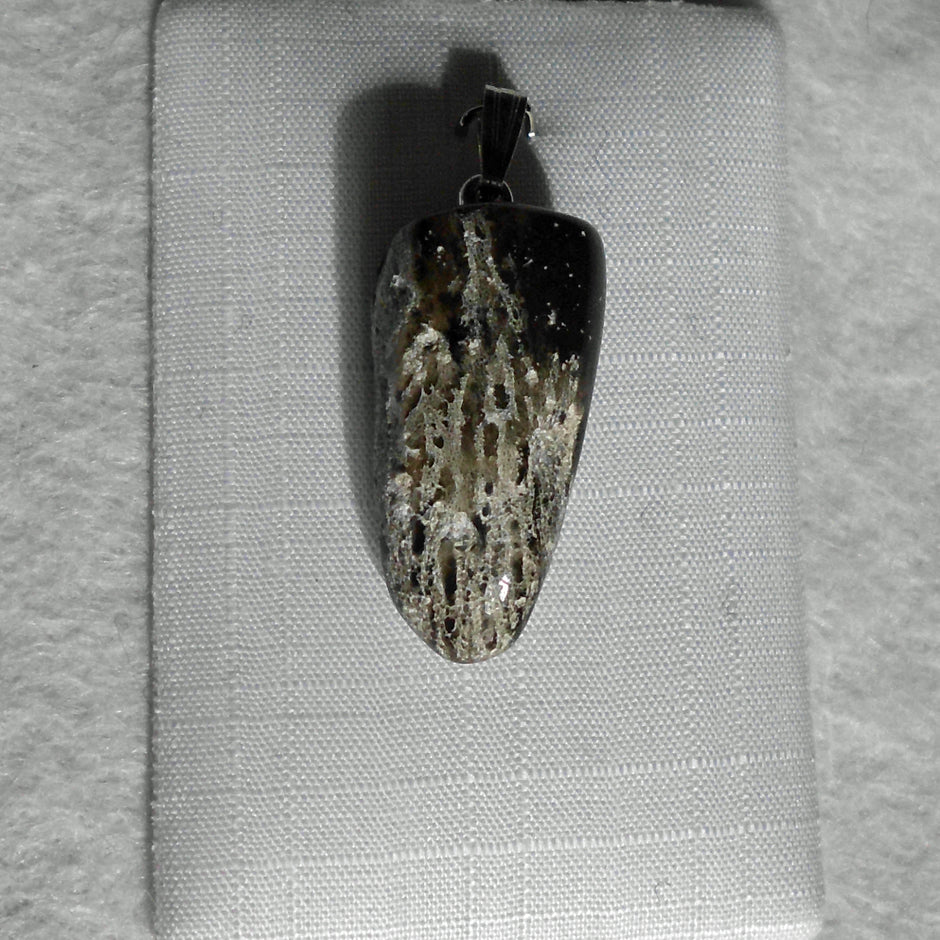 Einzelstück: Anhänger aus poliertem Kieselschwamm