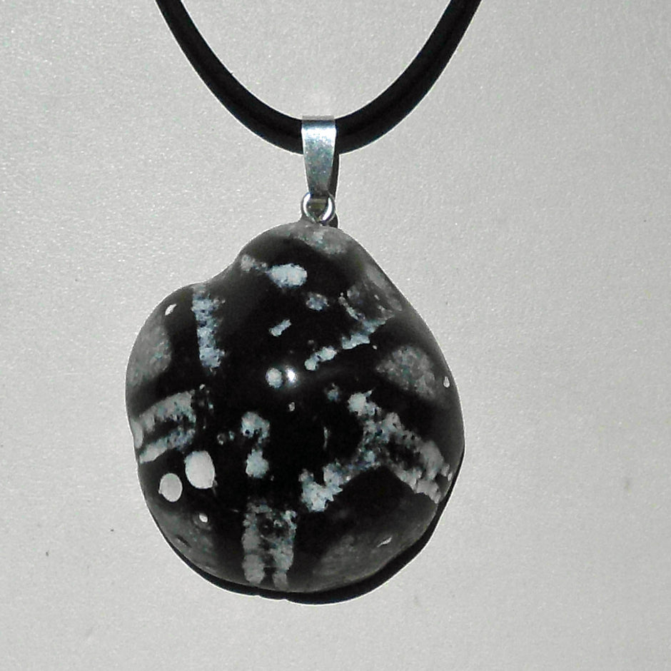 Schöner Anhänger aus versteinertem Seeigel, Unikat