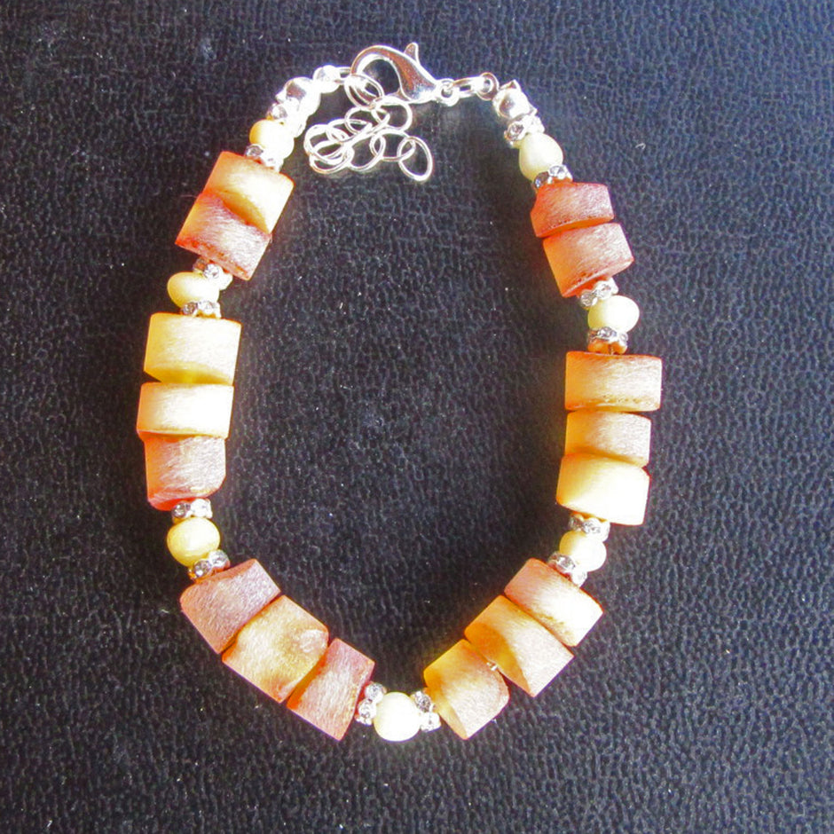 Einzelstück: Armband mit unpolierten Bernsteinscheiben