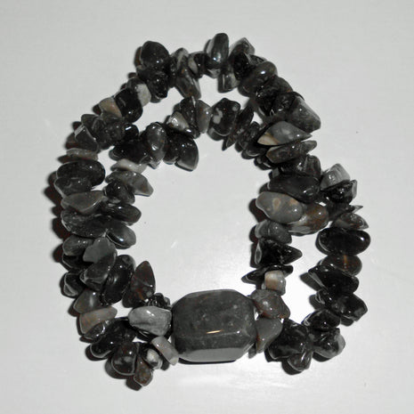 Splitterarmband aus Feuerstein mit Barockstein