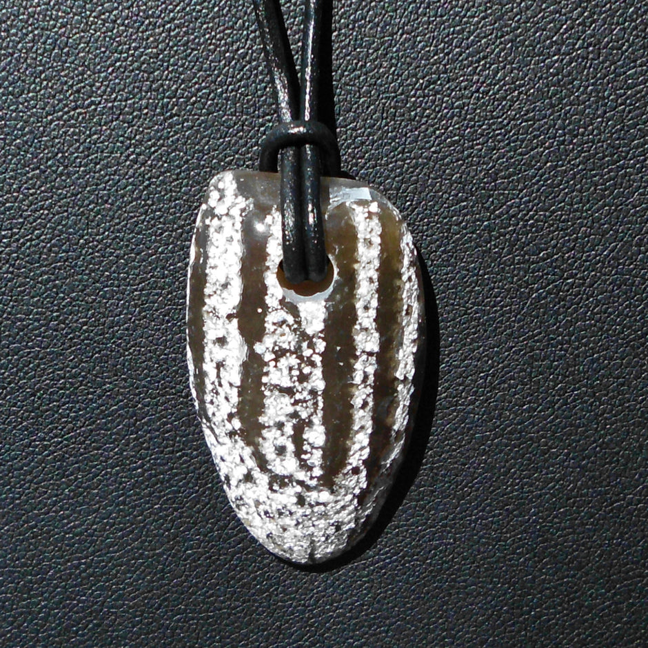 Polierter Schwamm am Lederband – Unikat von Rügen