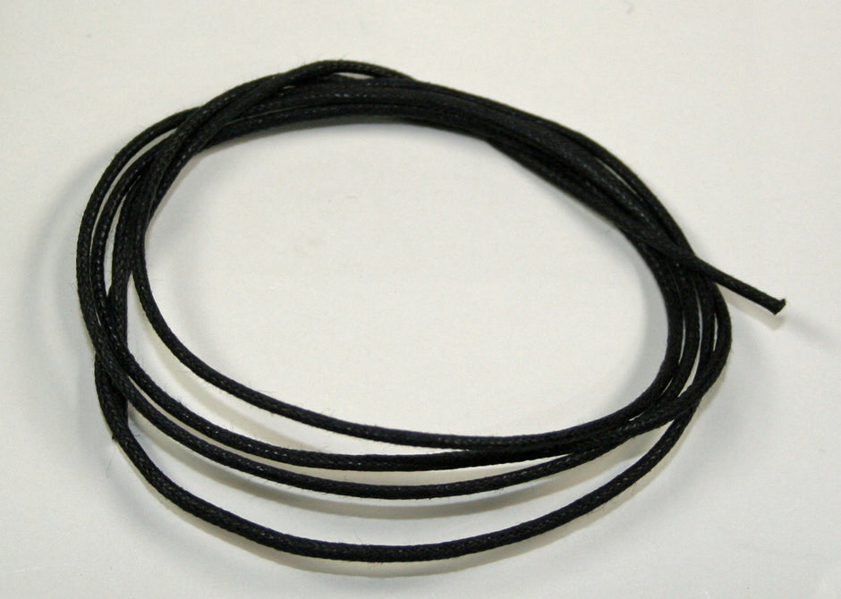 Schwarzes gewachstes Baumwollband, 2-3mm, Einzelstück
