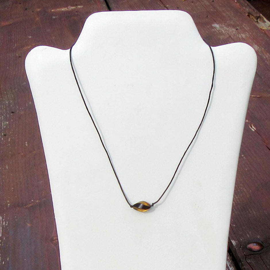 Bernstein Collier in Spiralform aus Silber 925, Unikat