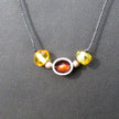 Collier aus Bernstein und Silberring, oval, Unikat