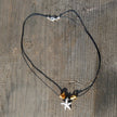 Collier aus Bernsteinperlen mit silbernem Seestern