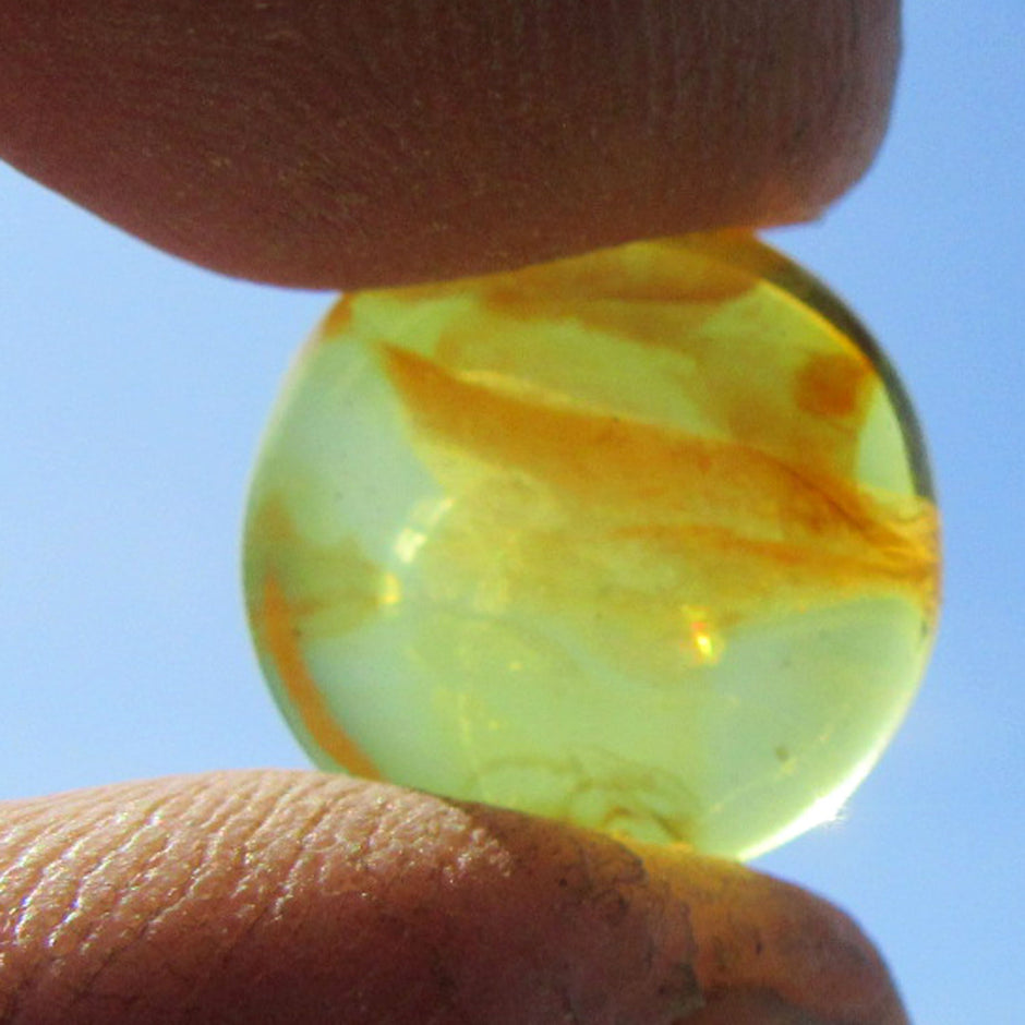 Einzigartiger Bernsteinplug fürs Ohr, hell geschliffen