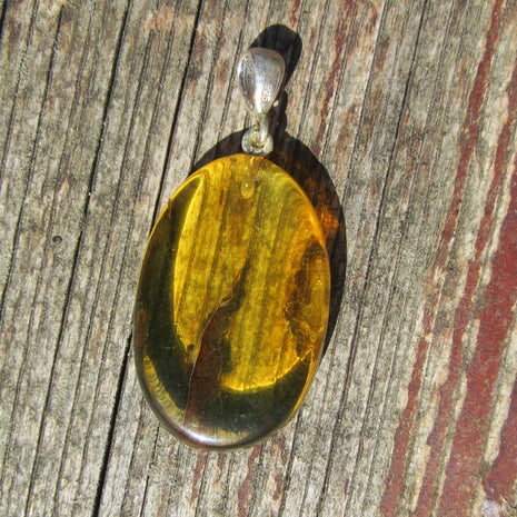 Klarer Bernstein an Silberöse 925 – Unikat von Rügen