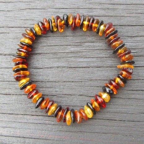 Bernsteinarmband aus polierten Bernsteinscheiben, Unikat