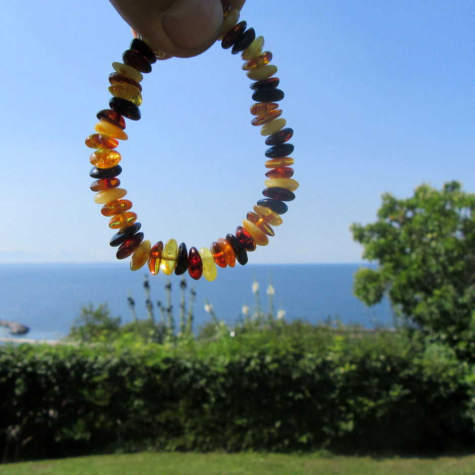 Einzigartiges Bernsteinarmband mit handverlesenen Scheibchen