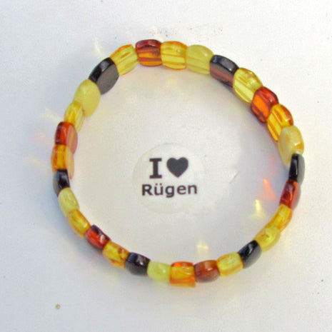 Vielfarbiges Bernsteinarmband aus polierten Scheiben