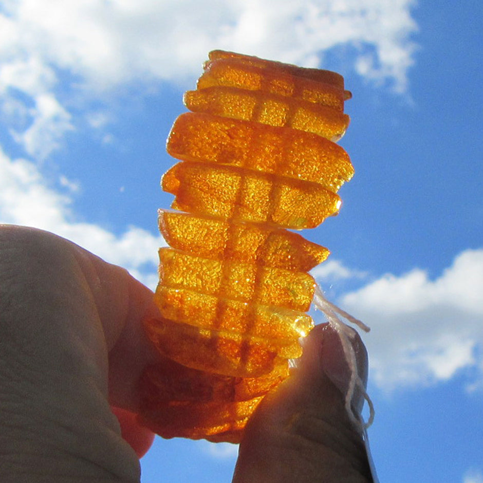 Rustikales Bernsteinarmband aus unpolierten Bernsteinen