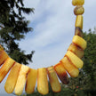 Einzigartiges Collier aus hellen Bernsteinscheiben
