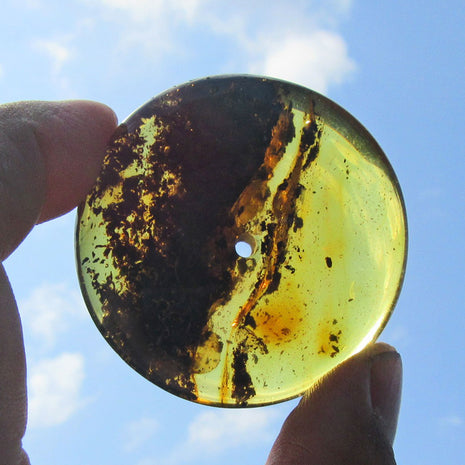 Wunderschöner, riesiger Bernsteindonut mit vielen Einschlüssen