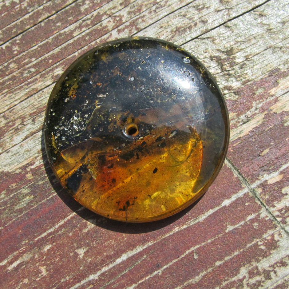 Wunderschöner, riesiger Bernsteindonut mit vielen Einschlüssen