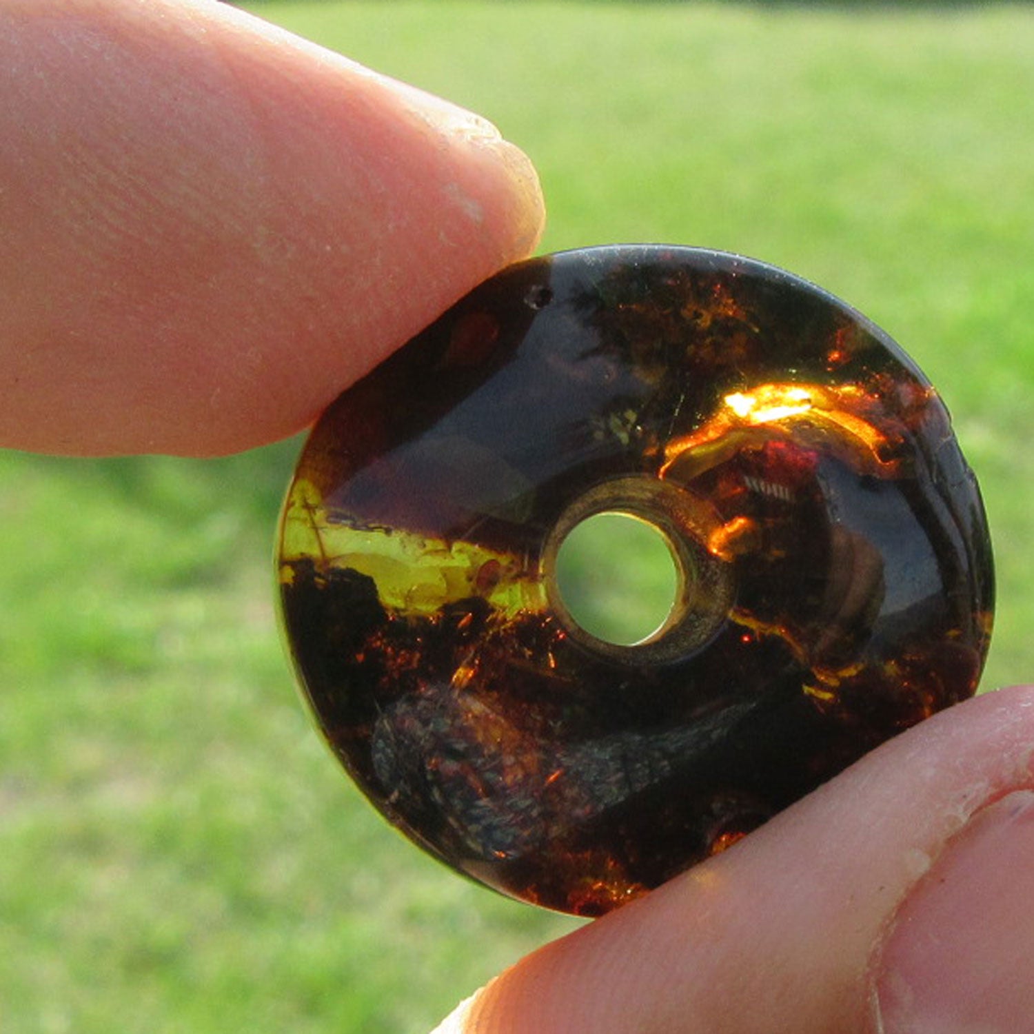 Einzelstück: Teiltransparenter Bernsteindonut von Rügen