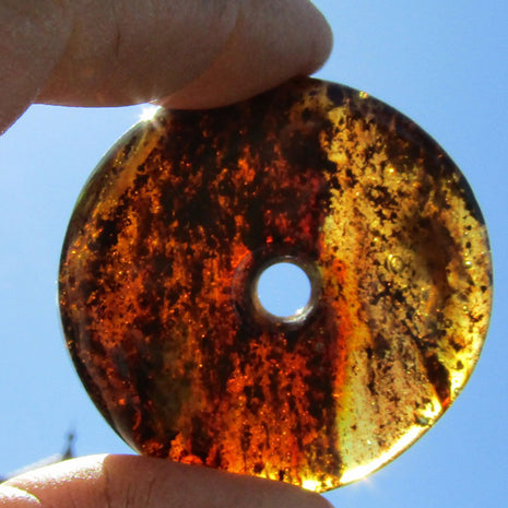 Dunkler, polierter Bernsteindonut – Einzelstück von Rügen