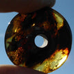 Polierter Bernsteindonut mit natürlichen Einschlüssen