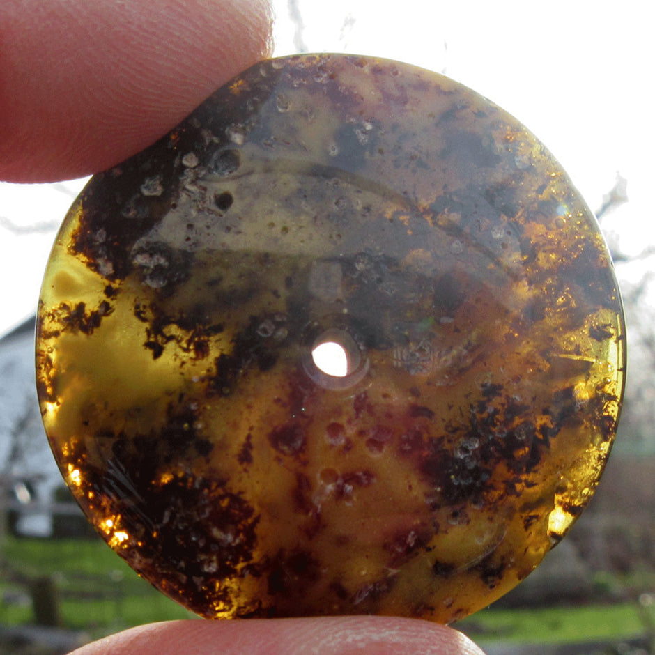 Dunkler Bernsteindonut, poliert, Unikat