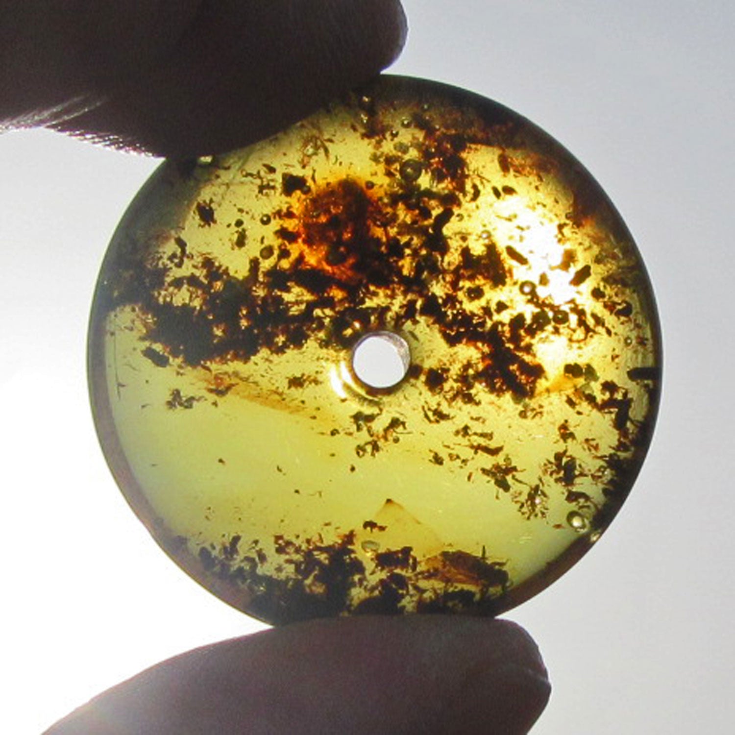 Transparenter Bernsteindonut – Natürliches Unikat von Rügen