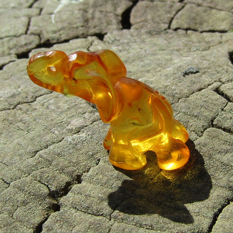 Einzelstück: Elefant aus sonnenklarem Bernstein