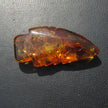 Polierter Bernsteinfisch mit Einschlüssen, Unikat
