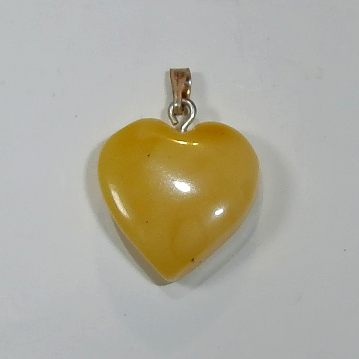 Bernsteinherz von der Ostsee-Insel Rügen, 925 Silber