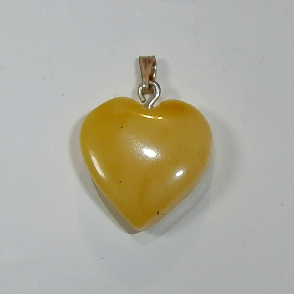 Bernsteinherz von der Ostsee-Insel Rügen, 925 Silber