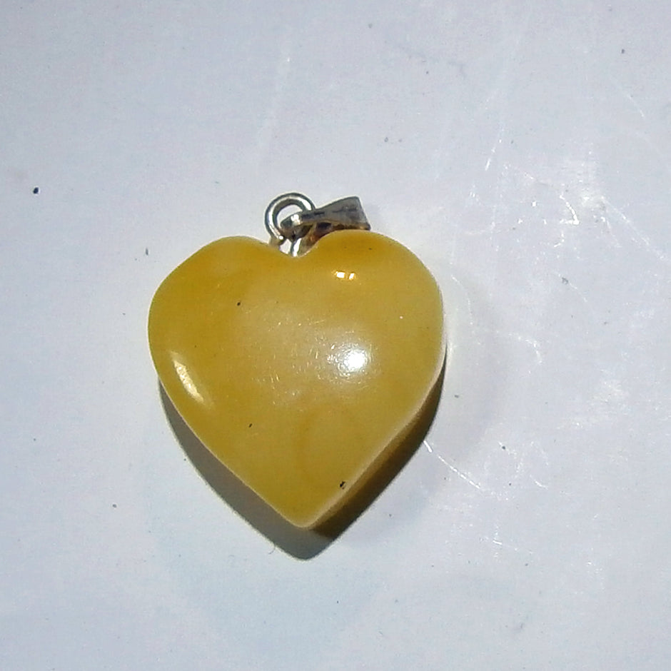 Bernsteinherz von der Ostsee-Insel Rügen, 925 Silber