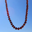 Edle Kette aus kognacfarbenem Bernstein, 45 cm