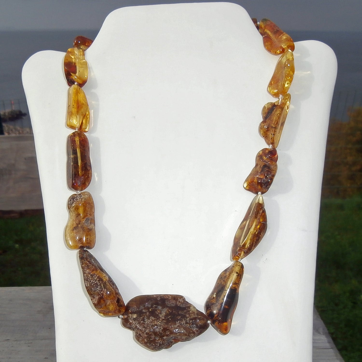 Polierte Bernsteinkette – warm und leicht, 55 cm