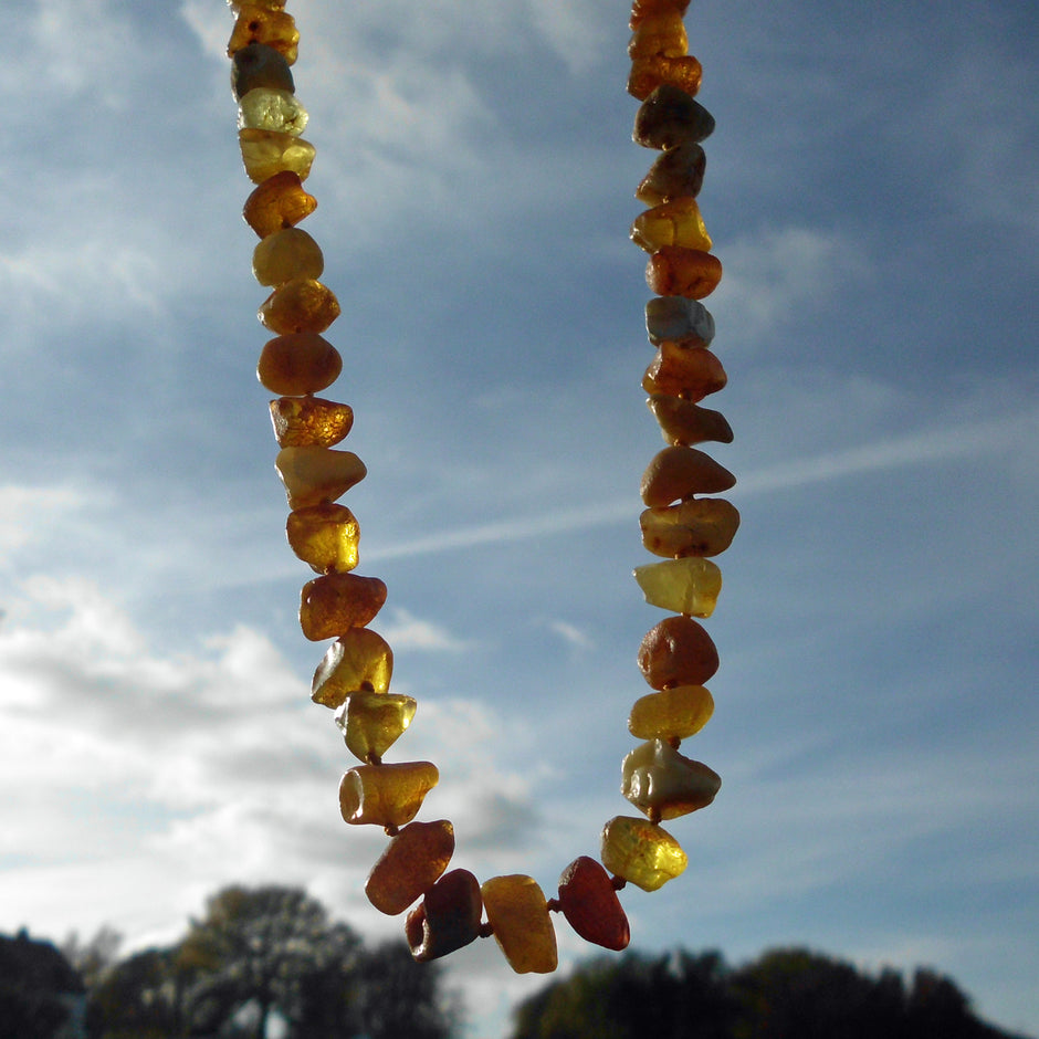 Massive Bernsteinkette aus unpolierten Nuggets