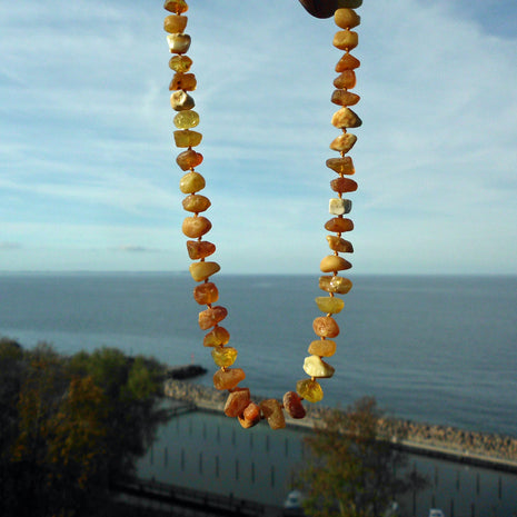 Massive Bernsteinkette aus unpolierten Nuggets