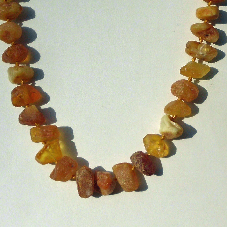 Massive Bernsteinkette aus unpolierten Nuggets