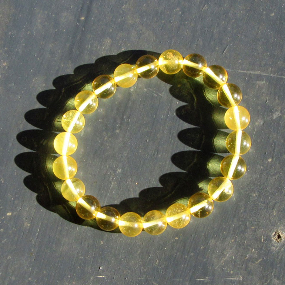 Einzigartiges Bernsteinarmband aus goldgelben Perlen