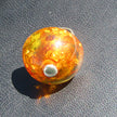 Runder Fingerring aus Bernstein mit Halbkugel, Unikat