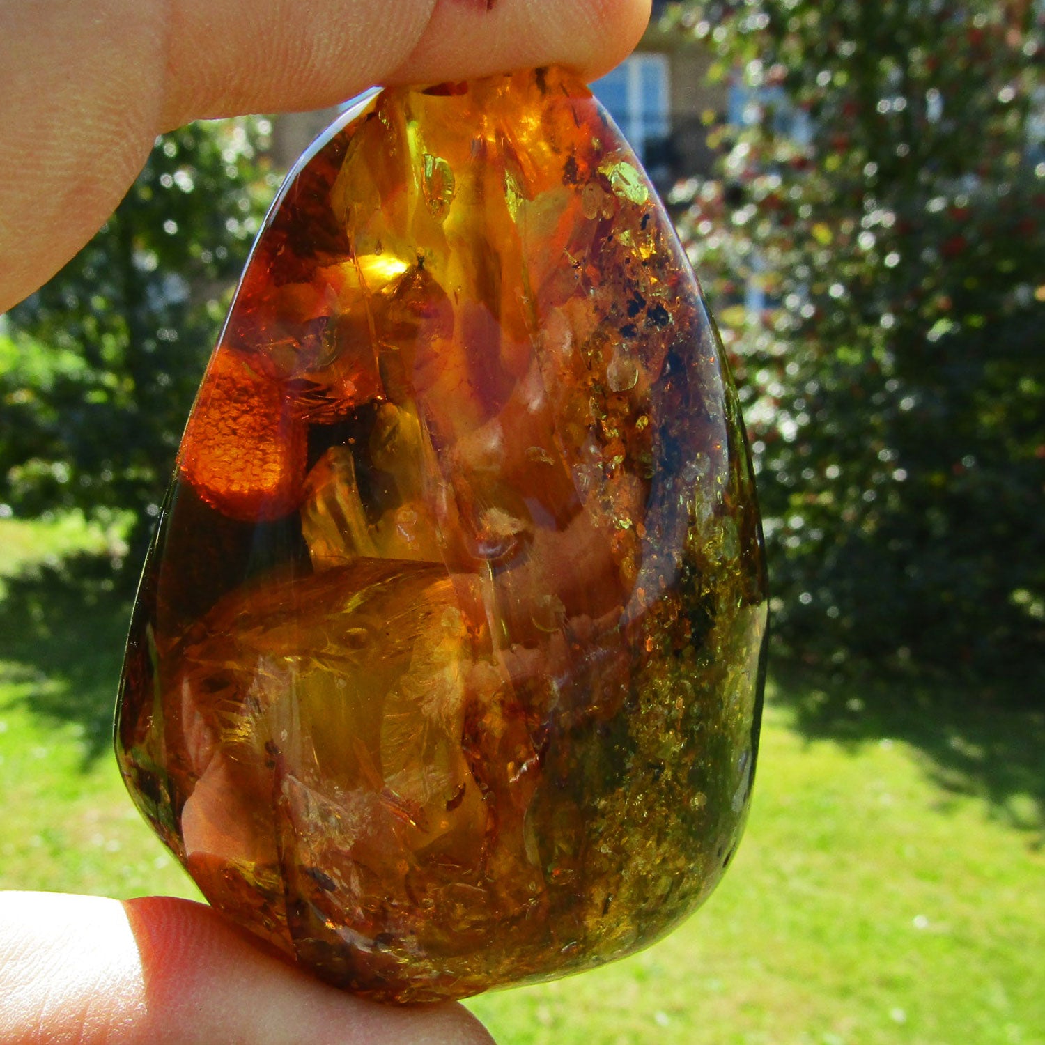 Imposantes Bernsteinstück poliert, teilweise durchscheinend