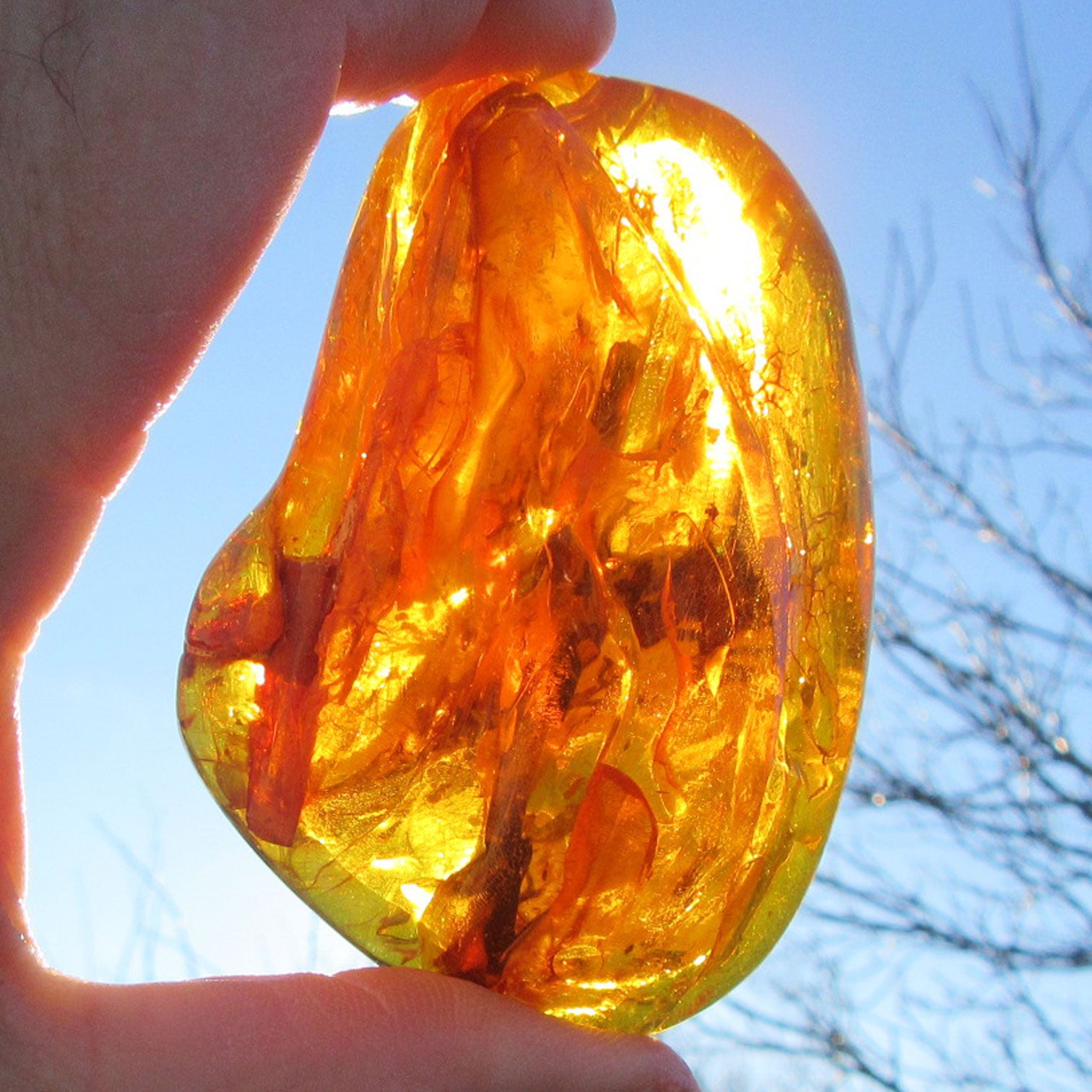 Riesiges , klares Stück BernsteinOstseebernstein poliert